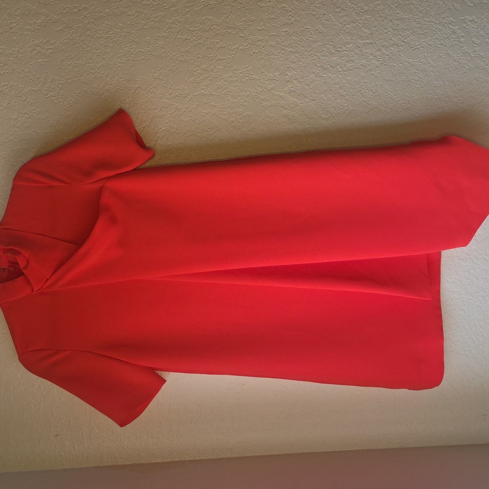 COS CORAL SHORT SLEEVE PLEATED NECKLINE DRAPE